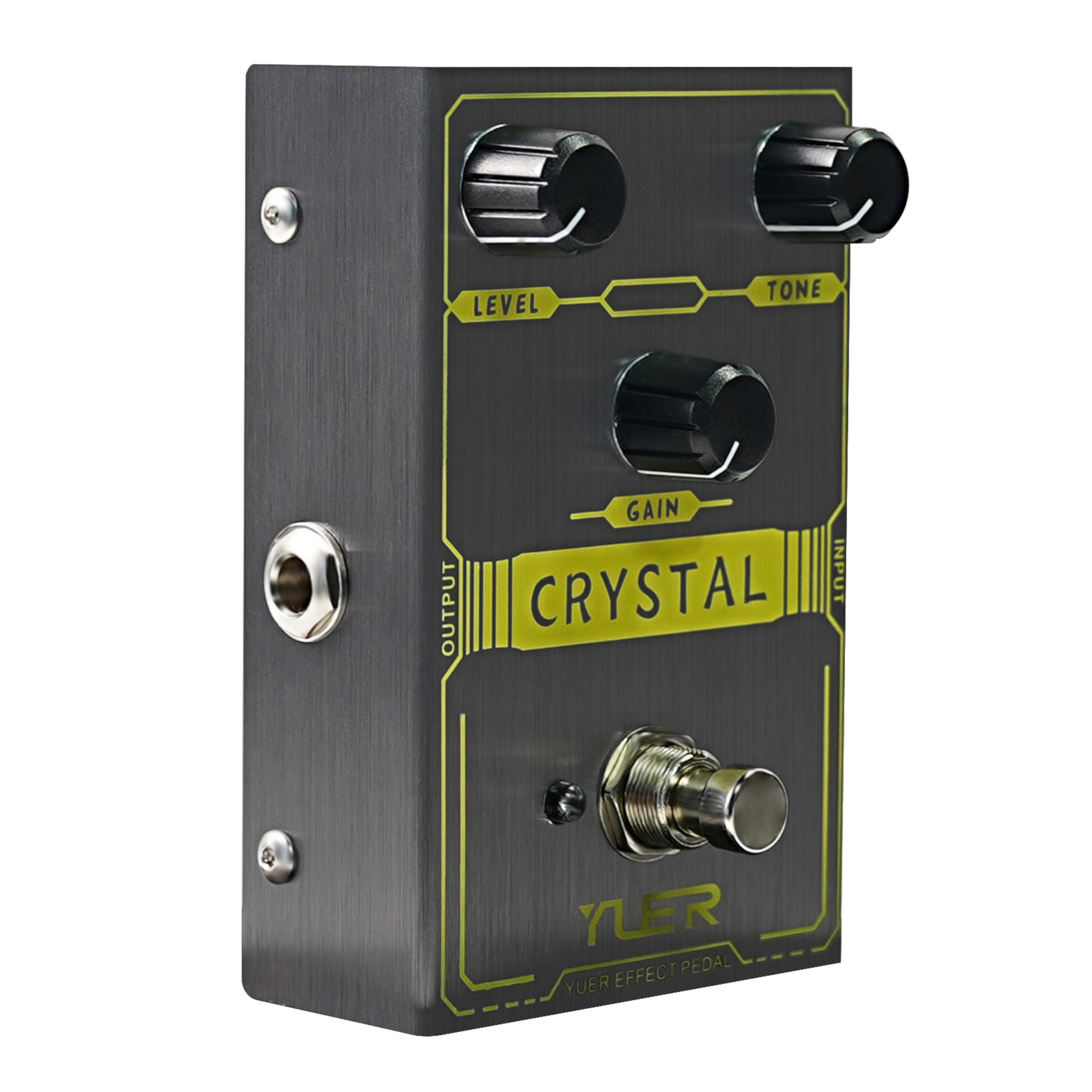 Gitarreneffektpedal, Verzerrerpedal, Metallgehäuse, Drehregler, Fußschalter
